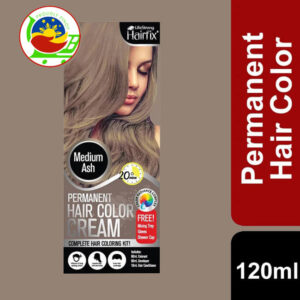 Hairfix Permanent Hair Color Cream Kit Medium Ash 120Ml